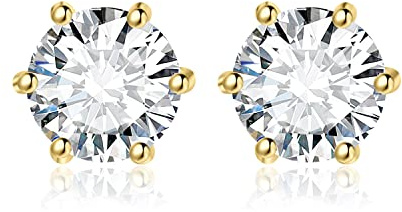 JewelryPalace Runda örhängen Med 2ct Zirkonia Silver 925 Damer, Smycken Med Simulerad Diamant Bruden, örhängen Silver Med ädelstenar Flickor, örhängen Silver Med Små Stenar Kvinnor, Guldpläterade
