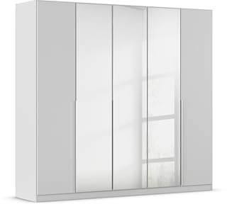 Rauch Möbel Alabama, Kleiderschrank, Farbe Seidengrau, Breite 226 cm | Schrank, 5-türig, mit Spiegel, Zubehör Classic, für Schlafzimmer, Kinderzimmer, Garderobe, Flur