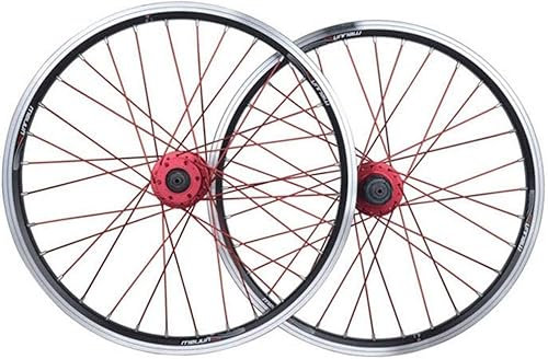 ZECHAO 20-Zoll-Fahrradräder, Disc/V- Bike Wheel 32 Spoke 7/8/9/10 Speed-Kassette BMX 406 Randklappradrad Wheelset (Color : Black, Size : 20inch)