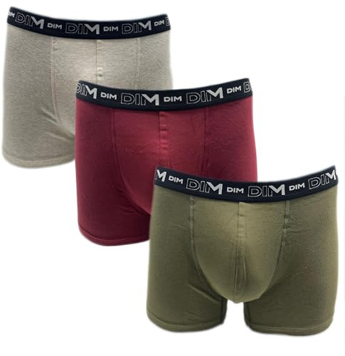 DIM Bóxers Con Cinturilla A Contraste x3, Bóxer para Hombre, Multicolor, L