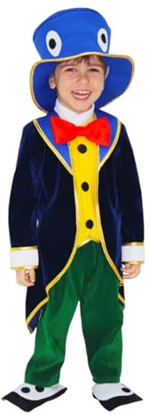 Pegasus Costume Grillo Delle Favole Bambino Primi Passi con Accessori Vestito di Carnevale Adatto per Festa in Maschera Cosplay Compleanno (19-24 Mesi)
