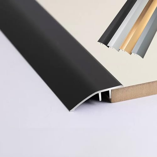 KGAILL Aluminium Übergangsprofil für Teppich Boden Übergangsleiste Höhe 7-15mm, Höhenausgleichsprofil, Abdeckleisten, Übergangsschiene,Teppichkantenleiste (Color : Black, Size : 90c