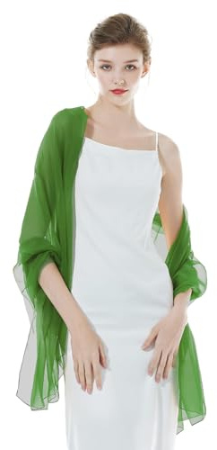 BEAUTELICATE Bufanda Chal Estola Mujer Mantón Para Vestido de Fiesta Novia Boda Playa Bikini Verano Primavera (Emerald Green)