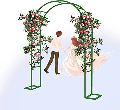 Arche Jardin Aluminium Largeur, Arche À Rosiers Métal, Filet À Plantes Grimpantes, Filet de Treillis, pour Récolte de Concombres, Légume, Vignes, Plantes Grimpantes,Vert,120x220x40CM