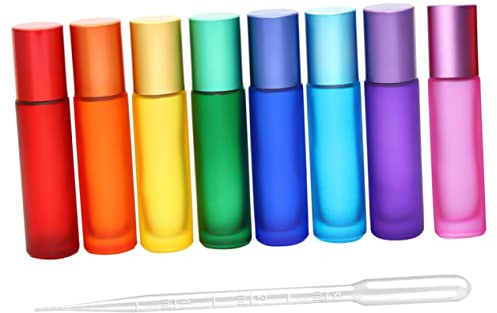MAGICLULU Ensemble De Flacons De 10 Ml Rechargeables Pour Parfum Huile Distributeurs Compacts À Rouleau Colorés Anti-fuite Pour Cosmétiques Style Aléatoire