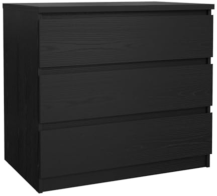 Tvilum Scottsdale 3 Drawer Chest in Black Woodgrain