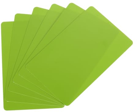 QUARKZMAN 20 Tarjetas de PVC en Blanco, Calidad Gráfica de 15 Mil, Tarjetas de Plástico Brillantes e Impermeables para Impresión de Identificaciones, Color Verde