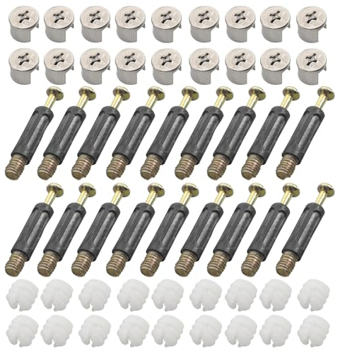 Lot de 50 connecteurs de meubles - Vis sans tête excentriques - Vis M15 - Connecteur d'armoire M6 x 40 mm - Pour armoire/commode