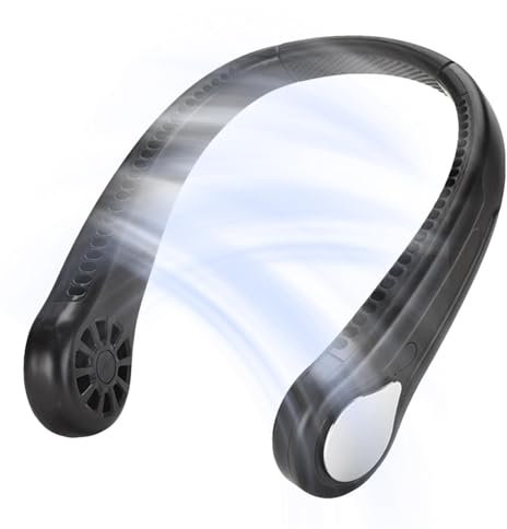 Ventilador De Diseño De Auriculares De Enfriamiento Rápido De 3 Niveles, Ventilador De Cuello Sin Aspas, Enfriador De Cuello Portátil Sin Hojas Recargable Por USB Tipo C, Ventilador De Cuello Colgante