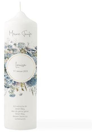 Bougie de baptême explosion florale, bougie de baptême personnalisée, bougie de baptême avec dicton de baptême, bougie de bénédiction, cadeau de baptême, bougie de bénédiction pour enfant, cadeau de