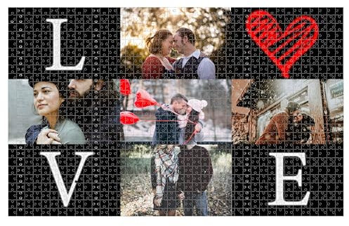 Personalised Puzzle,Custom Puzzles from Photos,Personalized Jigsaw Puzzle with Your Own Picture,for Adults Family Couple Birthday Gifts (5 Photo, 1000 pcs)