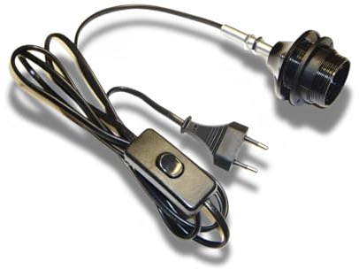 Fassung E27 Set – DIY Lampe mit Kabel, Gewinde & Fassungsteilen – Schwarz – Elektrofassung zur Selbstmontage – Inkl. Montageanleitung – Hanna's Laden