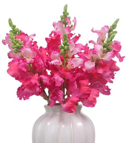 belupai 6pcs Artificial Hyacinth Flowers, 16 Inch Long Stem Simulation Fake Hyacinth Flowers Bouquets, Faux Antirrhinum Snapdragon Branches for Home Wedding Table Centerpiece