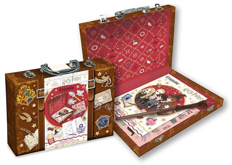 CRAYOLA - Estuche Mágico Harry Potter, Set Creativo con 30 Hojas de Actividades, Velvet Art, Pegatinas, Mini Lápices y Varita Mágica, para niños a partir de 3 años, 35176