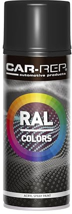 CAR-REP RAL9005 Jet Black Spray Paint 400mL Fast Drying High Adhesion Metal Wood