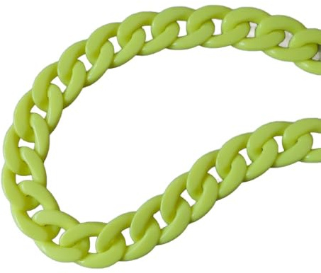 Taschen Ketten,Ersatzkette für Handtaschen,Acryl Kette Trageriemen Mit Schnallen,Taschenketten Abnehmbare,für Damen Handtaschen Taschengriff Tasche Clutch Geldbörse Zubehör,Fluoreszierend Gelb,45cm