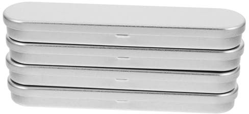 WATIIFUFU 4pcs Tinplate Beauty Tool Storage Box Small Metal Container Marker Holder Pencil Case Pen Holder Snack Box Metal Pen Container Dustproof Travel-Friendly
