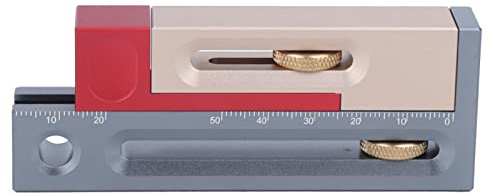 Adjustable Mortise Gauge for Mortise and Tenon Tools, Table Saw Slot Adjuster with Regulator, Movable Measuring Wooden Blocks for Saw Slot Measurement