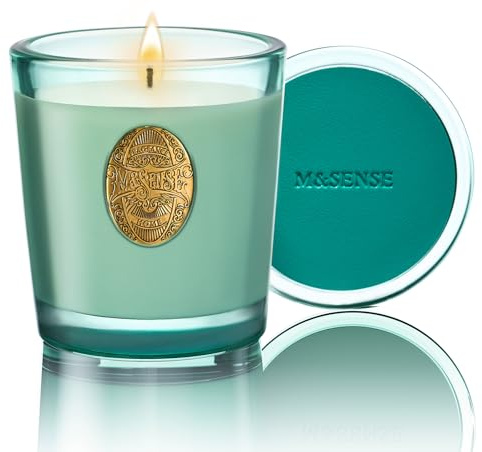 M&SENSE Duftkerze Eukalyptus Minze,260g Duftkerzen im Glas Natürliche Soja-Kerze,55 Stunden Brenndauer,Weihnachten Kerzengeschenke für Frauen & Männer
