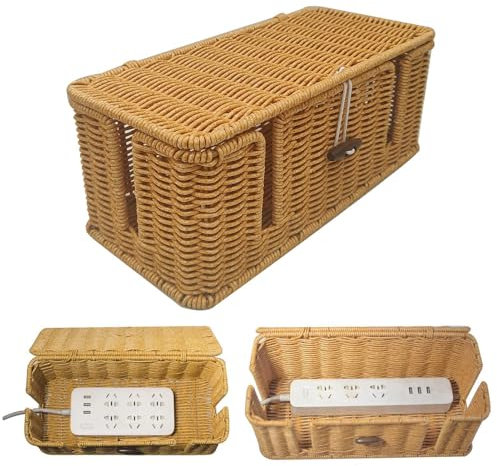 yybng Boîte De Cache-cordon En Rotin, 4 Boîte À Cordon De Câble À Machines À Sous Ouverts, Boîte De Rangement Multiprise, Pour Les Fils De Cacher Câbles