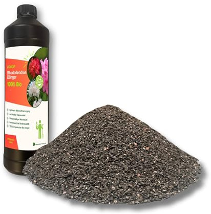 Rodopi Bio-Rhododendrondünger Granulat 7-3-8 – 3 Monate Langzeitwirkung – 100% pflanzlich & pH-senkend – Organischer NPK-Dünger mit Eisen, Magnesium & Mykorrhiza 0,8kg