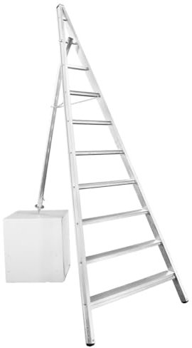 Svelt Scala 8 gradini Conica con Puntale Telescopico per Terreni Inclinati – Gradini Antisdrucciolo, Uso Agricolo e Giardinaggio, Portata 150kg, Agriluxe Maxi