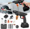 Hidrolimpiadora Inalámbrica, Lavadora de Alta Presión Portátil 48 V Máx 90 Bar con Boquilla Multiaspersión 6 en 1, Manguera de 5M, Lanza de Extensión, Herramienta de Limpieza Automóviles para Jardín