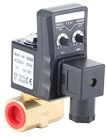 YWBL-WH Función de Temporizador Válvula de Drenaje Electrónica para Compresor de Aire: Válvula de Drenaje del Tanque de Latón con Tamaño Compacto, Adecuado para Componentes del de Aire Comprimido