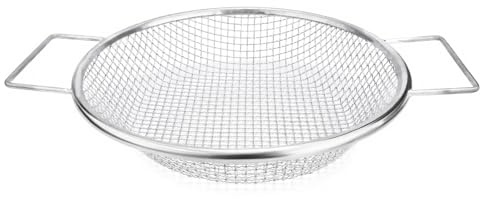 Round Soil Sifter (1/4-inch Mesh) Stainless Steel with Handle