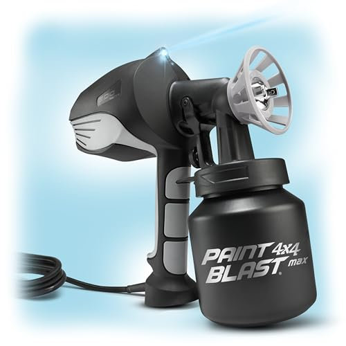 Pistola de Pintura Paint Blast 4X4 Eléctrica Motor HVLP 600W Depósito 800ml Viscosímetro 3 Modos de Pulverización Ajustables Ideal Muebles, Vallas, Paredes, Puertas, Objetos... Interior y Exterior