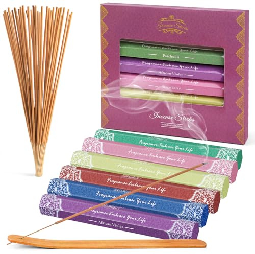 DERDUFT Natural Aromatherapy Incense Sticks Gift Set – 6 Scented Tubes with Holder for Meditation, Relaxation, Yoga, Home Fragrance – Long Lasting, Calming, Premium Aroma
