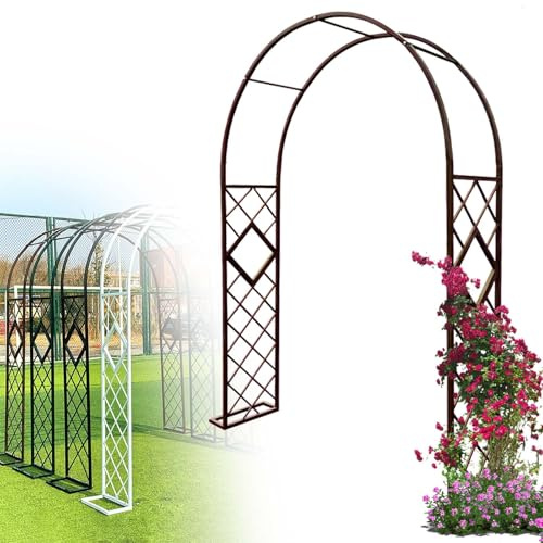 Arche de jardin en métal vert pour roses, treillage en acier de 140 à 340 cm, pour plantes grimpantes, décoration de mariage, pergola, tonnelle de jardin, structure de jardin