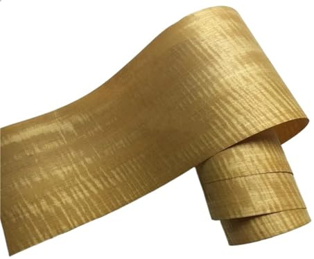 Holzfurnierrolle 2x Holzfurnier Feige Figuared for Möbelband 0,2mm Gold Gelb