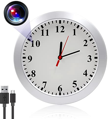CKEOKO Spy Camera Wall Clock, Secret Hidden Clock Camera, Nanny Cam | 1080P, Home Security, Motion Detection, Loop Recording, No WiFi
