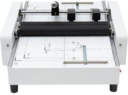Bindemaschine, 60-W-Papierfalzmaschine, A3-Broschürenmacher, Binde- und Falzmaschine mit Sichtfenster (14,8 x 21 cm – 29,7 x 42 cm)
