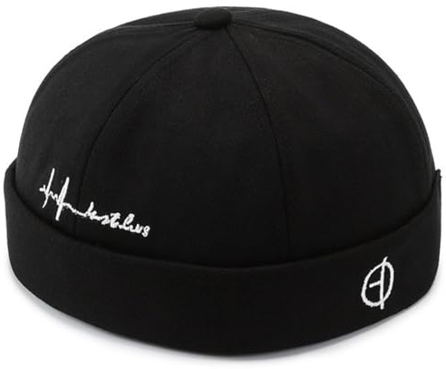 Berretto da Pescatore da Uomo Senza Berretto Arrotolato da Uomo Vintage alla Moda Regolabile Retro Cotone Docker Hat Cappello Senza Visiera Donna Docker Regolabile