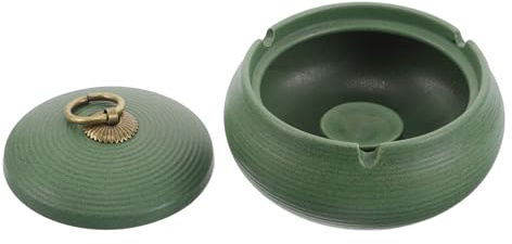 ADOCARN Cenicero y Resistente a Manchas e Interior para Exterior con Tapa de Cerámica Base Estable Diseño Moderno y Creativo para Uso Hogar
