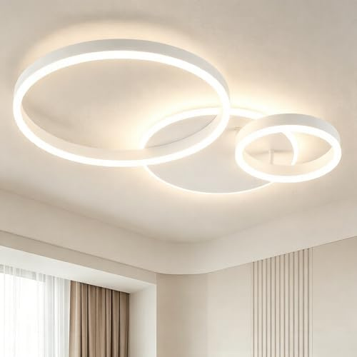Qamra 64cm 2 Ringe Moderne Weiße LED Deckenlampe
