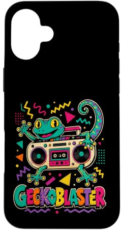 Geckoblaster Retro Gecko Boombox Music Années 80 Coque pour iPhone 16 Plus