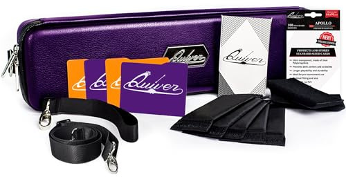 Quiver Time Violette Sammelkarten-Tragetasche, TCG Deckbox-Tasche | Platz für 1.350+ Karten, PU-Leder, verstellbare Klett-Trennwände, Schultergurt, 100 Apollo Hüllen, für MTG Commander
