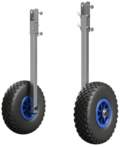 SUPROD Heckräder Slipräder Schlauchbooträder Transporträder klappbar Edelstahl ET260-LU, schwarz/blau