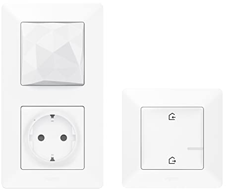 LEGRAND, Valena Life with Netatmo Starterpaket, Funk-Gateway m. schaltbarer Steckdose 16A (3680 W) & Master-Switch Kommen/Gehen, lokale Steuerung/per App/per Sprachbefehl (Alexa, Siri,..), 752196