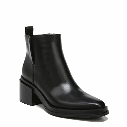Franco Sarto Womens Dalden Block Heel Ankle Bootie Black Leather 7.5 M