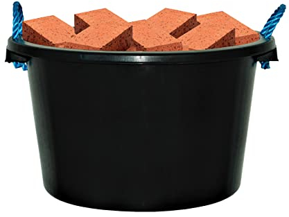 45L BLACK HEAVY DUTY PLASTER MIXING CEMENT MUCK WATER TUB/STORAGE BUCKET WITH ROPE HANDLES For Home Garden.
