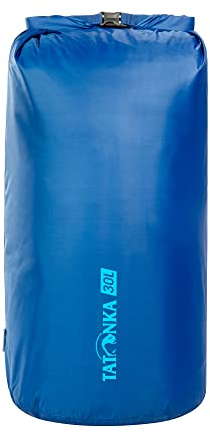 Tatonka Packbeutel Dry Sack 30l - Wasserdichter Packsack mit Rollverschluss und Steckschließe - Aus recyceltem Polyester - 30 Liter Volumen (blau)