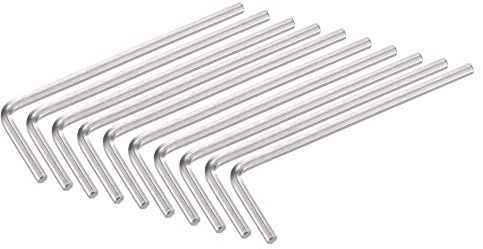 sourcing map 2mm Hex Key Wrench, L Shaped CR-V Repairing Tool 10 Pcs