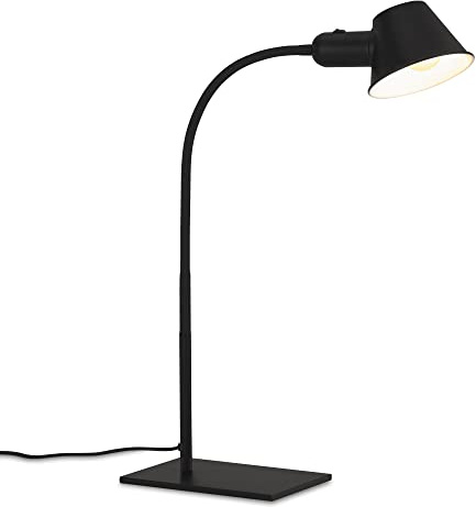 Briloner Leuchten - Tischlampe flexibel, Tischleuchte verstellbar, Schreibtischlampe Kippschalter, 1x E27 Fassung max. 10 Watt, inkl. Kabel, Schwarz, 65 cm