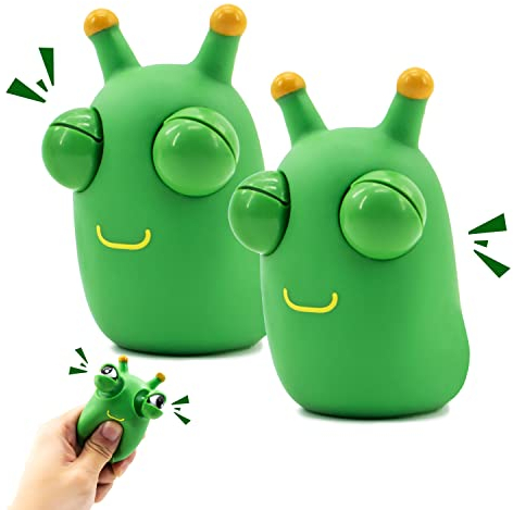 Zayin Gröna insektsleksaker popping out eyes squeeze roliga sensoriska leksaker för barn används för att lindra stress ångest, autism leksak födelsedagspresent 2 st