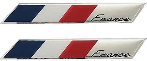 Ppmter Sticker Autocollant De Voiture France, 2 Pcs Drapeau Français 3D Autocollant pour Voiture De Décoration De Autocollants Accessoires Extérieurs