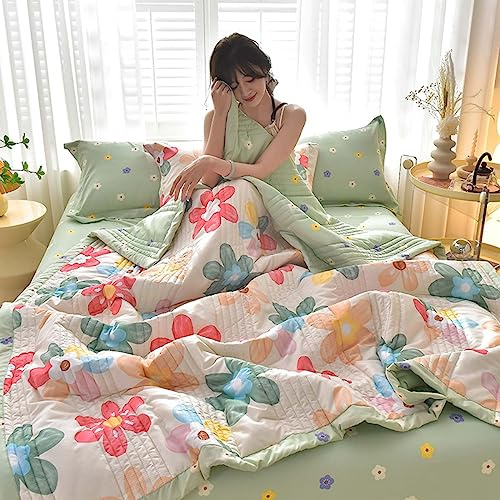 uyeoco Tagesdecke Baumwolle Bettüberwurf Boho Stil Sommer Bettdecke 200 * 230cm Steppdecke Doppelbett Gesteppte Bunte Decke Set Patchwork Wohndecke Für Schlafzimmer (Color : J, Size : 180 * 200cm)